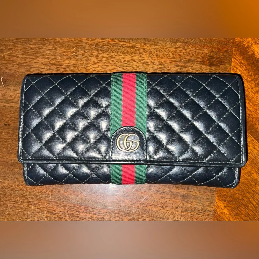 Gucci Black Ophidia Sherry Webb Line Quilted Leather Long wallet. Almost Perfect - Picture 3 of 15